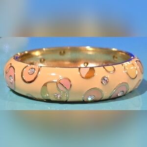 Nordstrom Sequin Bubble Enamel Sparkling Crystals Hinge Bangle Bracelet NWOT